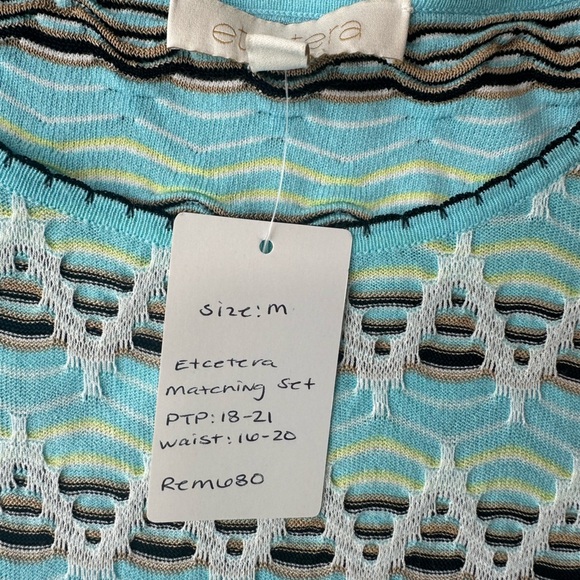 Etcetera Blue Chevron Knit Matching Skirt TopSet - Picture 4 of 12